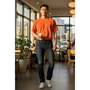 Double Dyed Jean Men Size 32x32 Indigo Coleccion